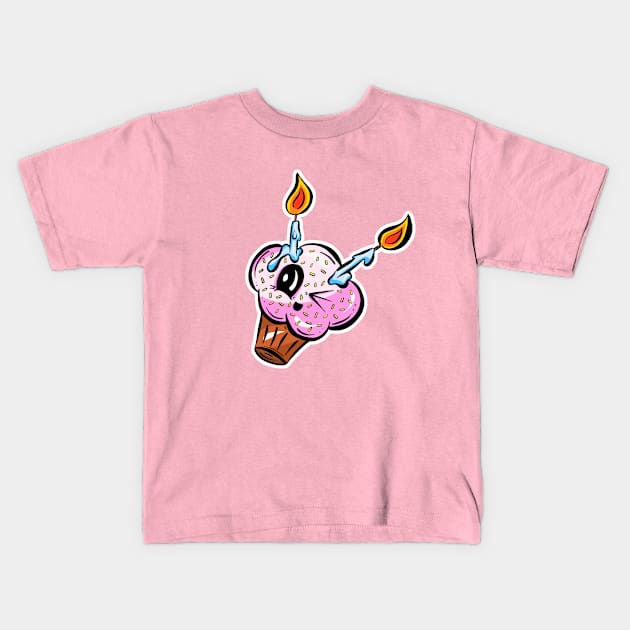 Sweet Cheeks Cupcake Birthday Kids T-Shirt by Squeeb Creative